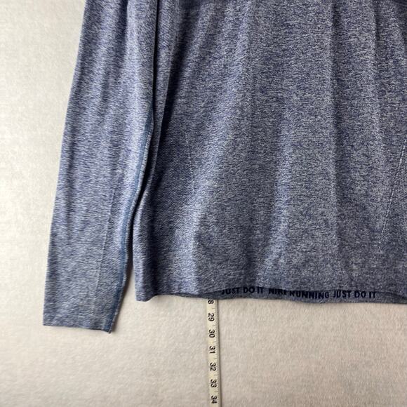 Nike Running Dri Fit Men's Large Long Sleeve Moisture Wicking Blue Heather Layer - Picture 2 of 7